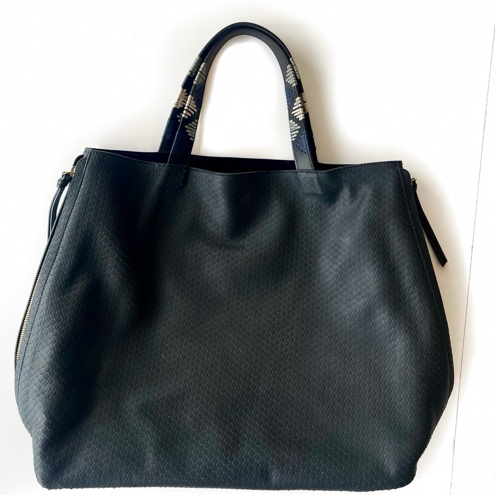 Kempton & Co Bantham Python Tote Bag Reg $695 Midnight Blue